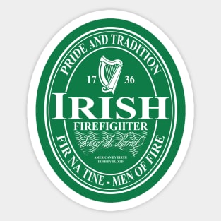 Irish Firefighter - oval Sticker